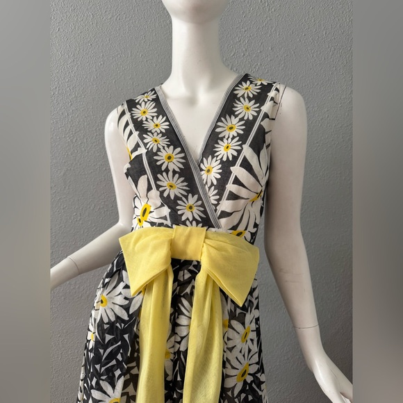 Vintage 60s 70s Mod Daisy Floral Hippie Maxi Party Dress XXS - Picture 4 of 14